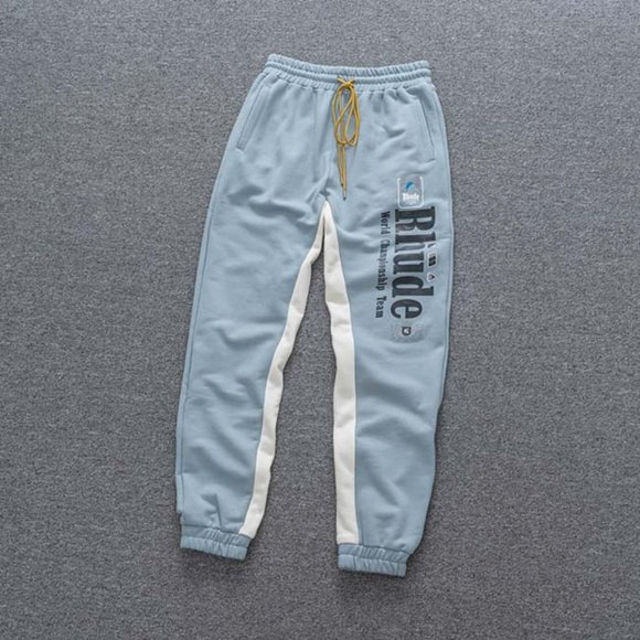 Rhude Print Logo Trousers Light Blue